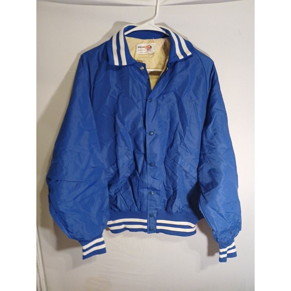 Vintage King Louie PRO FIT Jacket L 42-46 Snap Blue Jacket USA Mens USA B17